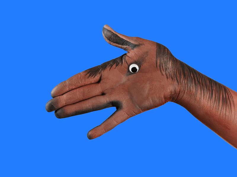 Horsehand animation blue hand horse horsehand pink pony ponyhand vote