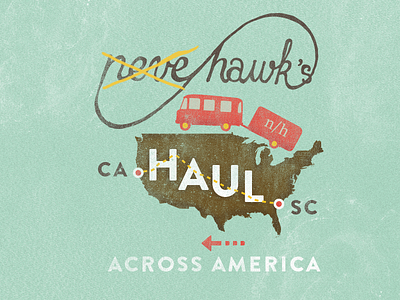 hawk's Haul america drive across america illustration mark neve hawk texture uhaul