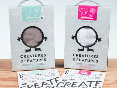 creatures & features brand creature and features hand drawn identity illustration kids launch neve hawk packaging