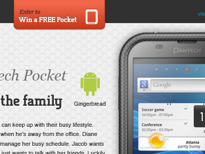 Introducing the Pocket android cell phone pocket responsive texture ui