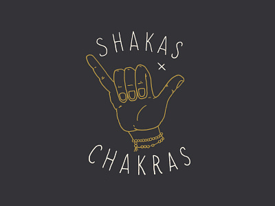 Shakas + Chakras hand drawn illustration neve and hawk neveandhawk screen print tshirt