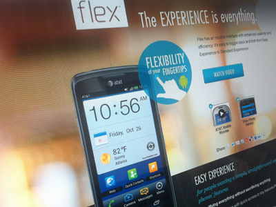 Flex your muscles android bright device flex landing page layout long scroll mobile pantech phone