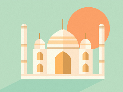 Taj Mahal flat mahal sun taj vector