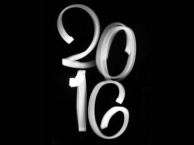 2016 Light Graffiti 2016 black freehand light light graffiti new year photo type white