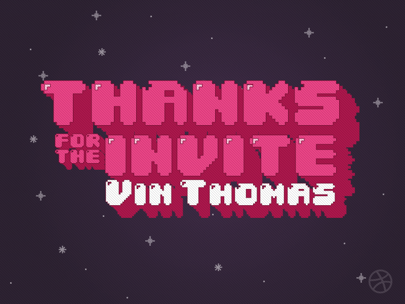 Thanks Vin Thomas invite space thank you thanks