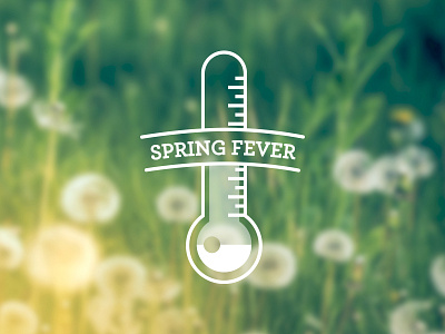 Spring Fever dandelions fever spring thermometer vector