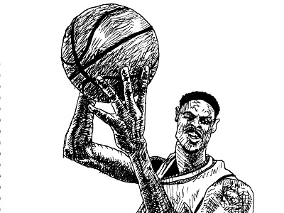 Tyson Chandler sketch basketball chicago bulls debut drawing illustration sketch sports tyson chandler