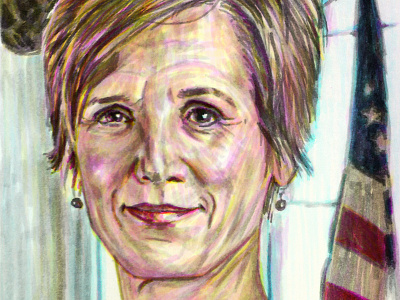 Sally Yates portrait detail cmyk color editorial illustration illustration politics portrait sally yates sketch sketchbook