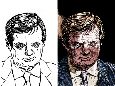 Paul Manafort illustration editorial illustration illustration paul manafort pen and ink politics portrait russiagate sketch sketchbook