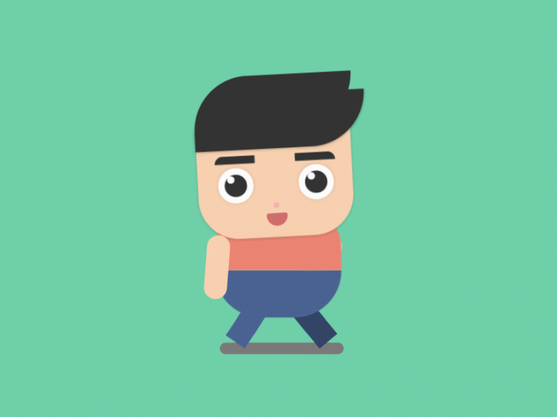 Hello Dribbble animation character gif hello motion design test walking cycle