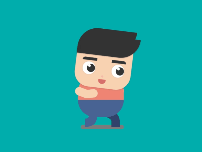 Let's bounce! animation character double bounce gif motion design test walking cycle