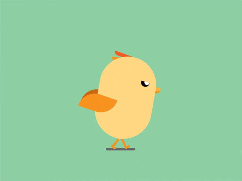 Angry Little Chicken 2danimation character chicken gif test walking cycle