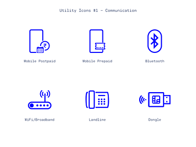 Utility Icons #1 - Communication bluetooth broadband communication data card dongle icons iconset illustration landline line icons minimal mobile postpaid prepaid utilities utility wifi