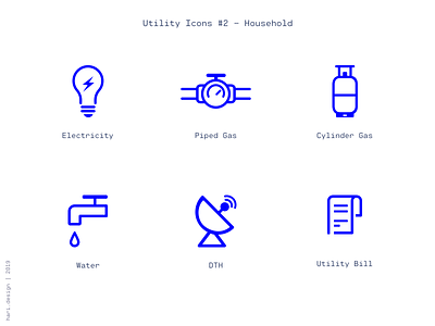 Utility Icons #2 - Household bill bulbs cylinder electricity gas icon icon set icons illustration illustrations line icon minimal minimalist piped gas tap utilities utility water