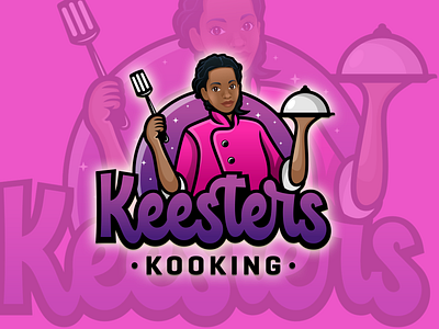 keesters kooking chef cookies cooking design food girl logo logo design mascot restaurant taste vector woman