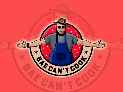 Bae can t cook cooking design food hat identity illustration logo logodesign man mascot people star taste vector