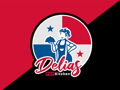 Delias POP Kitchen blue chef cooking drink food girl logo people red taste woman