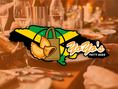 YoYo's Patty Bags bag design drink flag food food and drink jamaica logo restaurant star taco