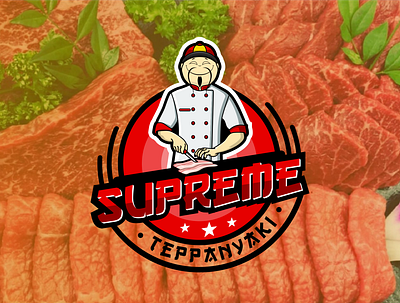 Supreme teppanyaki chef chinese chinese food design drink food identity illustration logo logodesign mascot men people restauran vector