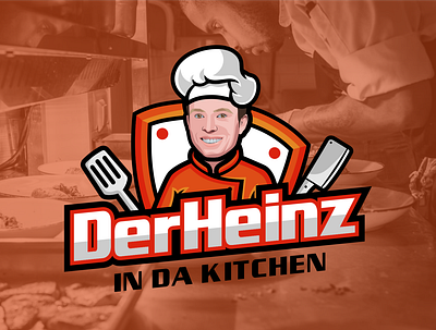 DerHeinz in da kitchen character chef cooking design drink food identity illustration logo man mascot restaurant sketch vector
