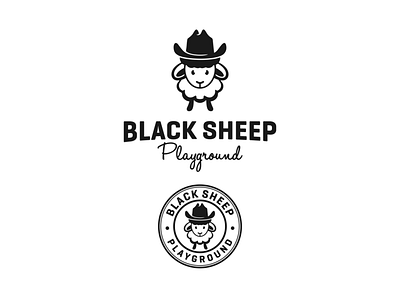 Black Sheep Playground best black brand branding brandmark design designer fashion fur goat hat head icon identity illustration logo logos mascot sheep vector