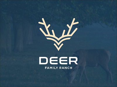 Deer Family Ranch animals best branding brandmark deer design designer fashion head icon identity illustration line art logo logos logotype mascot orange outline logo vector