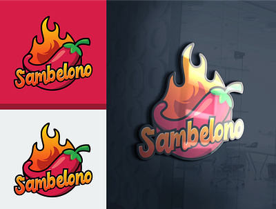 Sambelono branding chili chili sauce design designer fire food food and drink hot icon logo logo design sauce spicy vector