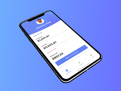 Bank with ease app banking iphonex minimal mobile sketch ui