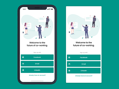 Daily UI 1 // Sign Up Screen app app design colour daily ui design green illustration landing mobile sign in sign up simple