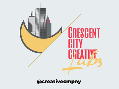 CreativeCmpny Logo/Logotype branding building cityscape company crescent gold logo logotype moon neworleans red