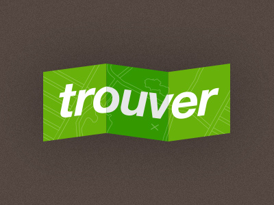 trouver 2 folded green logo map network social trouver