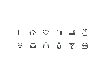 Expenses Icons glyphs icons line mini monochrome simple small