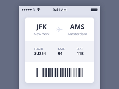 Boarding Pass boarding clean ios mobile pass shadow simple