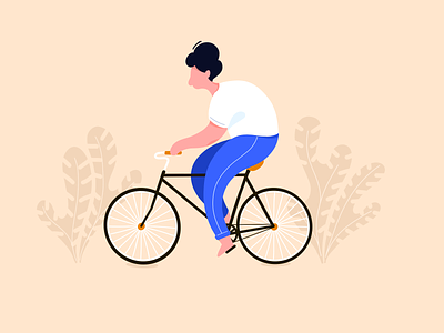 Biking bike character illustration minimal procreate simple