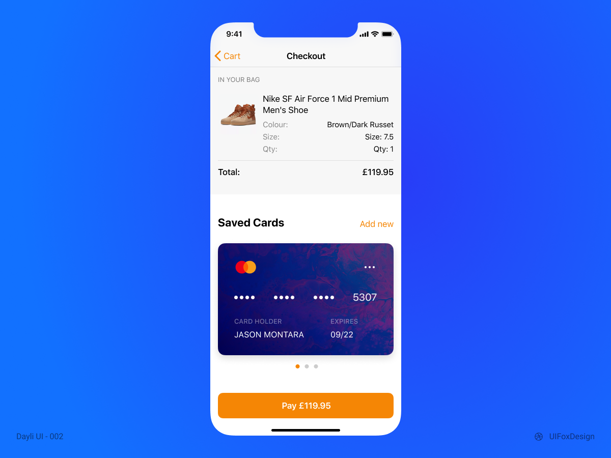 Dayli UI - #002 Credit Card Checkout by UIFoxDesign on Dribbble