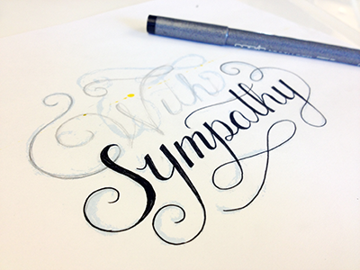 Sympathy Lettering Sketch card condolences delicate lettering pencil sketch sympathy typography