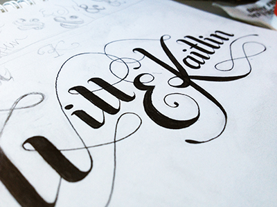 Will & Kaitlin Lettering Sketch by Colleen Tracey on Dribbble