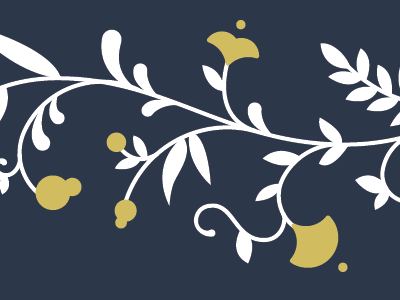 floral border illustration border bud floral flower gold illustrator leaf navy screenprint vector vine