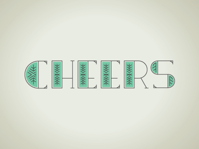 Cheers lettering mint typography