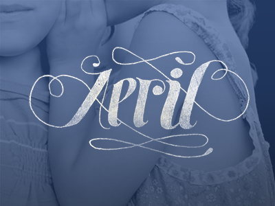 April Lettering - Part Two april calendar delicate distressed lettering sketchy type typography