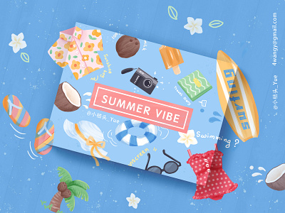 Summer Vibe Pattern Design branding design doodle illustration package pattern summer