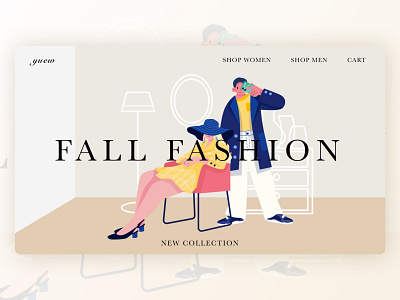UI Illustration Theme Design｜Fashion design fashion illustration landing page people ui vector web