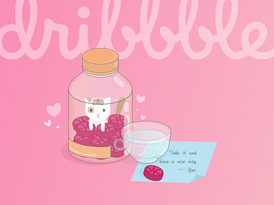 Hi Dribbble cats debuts illustration