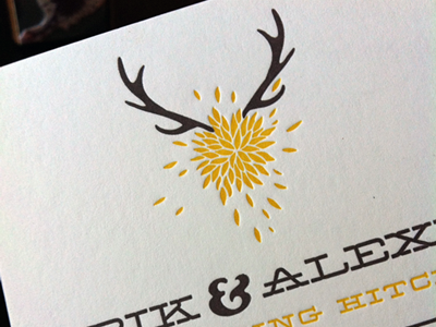 Erik & Alexia ampersand antlers graphic design invitation letterpress logo print typography