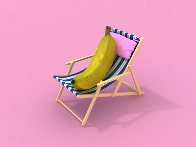 lazy banana. 3d 3dsmax banana brand c4d cinema4d design illustration modeling vray