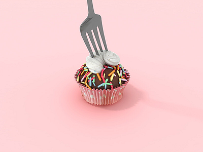give it a try, in the right way 3d 3dsmax cinema4d color contrast cupcake design pink rendering