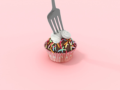 give t a try in the right way 3dsmax branding canada cinema4d cupcake design modeling pink rendering toronto