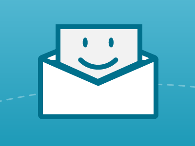 Smiling envelope icon illustration