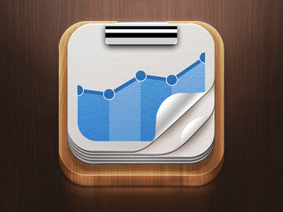 Statistics android app icon ios iphone mobile paper statistics wood