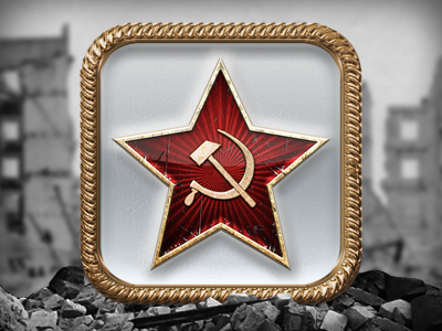 Red Alert gold icon ios metal red russia star symbol ussr war